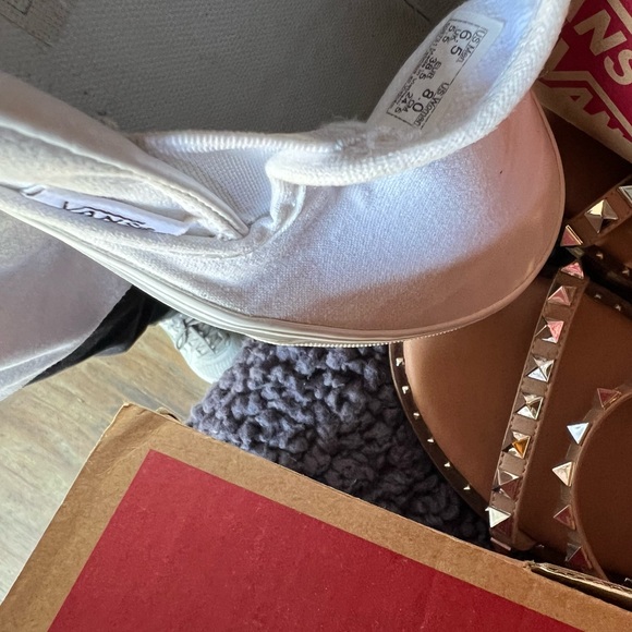 Vans Unisex White Slip Ons 8W 6M - Picture 9 of 10